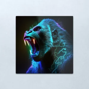 Biolumineszenter Gorilla Metallbild