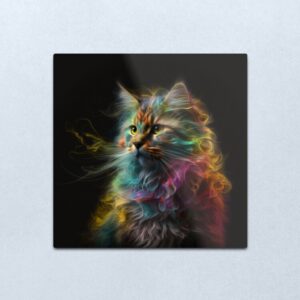 Holi Katze Metallbild glänzend